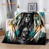 3D Gothic Horror Female Skull Dead Girl Soft Plush Blanket,Flannel Blanket Throw Blanket for Living Room Bedroom Bed Sofa Picnic