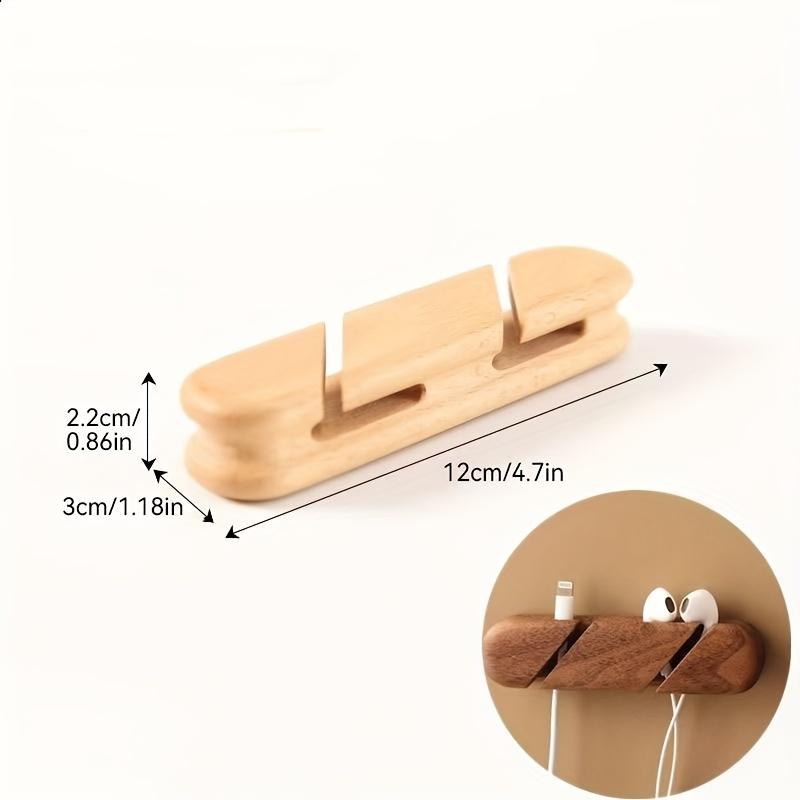 1PC Solid wood cable clip-on cable organizer, suitable for USB charging cables, power cords, and mouse cables. Wooden cable holder, cable organizer.