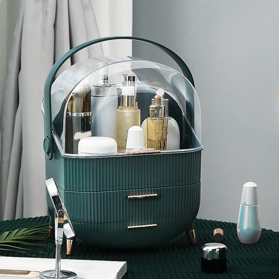 Makeup Organizer Storage Box with Drawers Large Capacity Handle Design Makeup Storage