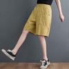 Cotton Shorts Women's Summer Thin Section Loose High Waist Women's Pants Loose Wide Leg Sports Five-point Pants