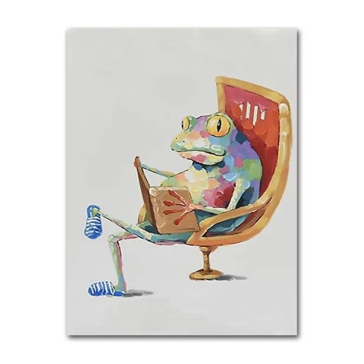 Симпатичная лягушка, граффити, художественная картина на холсте, абстрактные постеры с животными и принты на холсте, настенная художественная картина для дома, Декор в гостиную