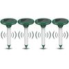 Set of 4 solar-powered ultrasonic defense devices - Effective against cats, dogs, foxes, wasps and more
