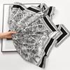 Black and White Map 18 Silk Square Scarf Women's Double-sided Heterochrome Fashion Handmade Curled Twill Scarf