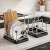 Multi Layer Pot Lid Storage Rack Vertical Cutting Board Holder Chopping Board Organizer  Plates