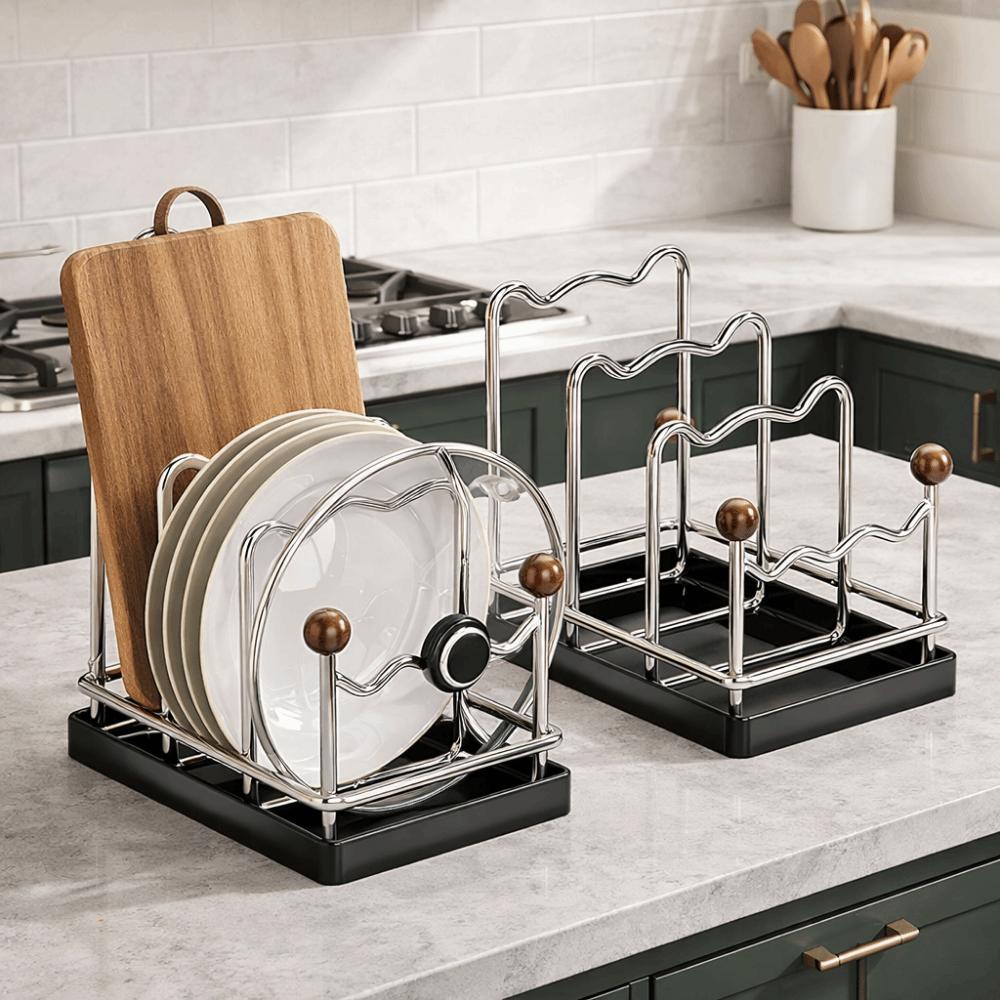Multi Layer Pot Lid Storage Rack Vertical Cutting Board Holder Chopping Board Organizer  Plates