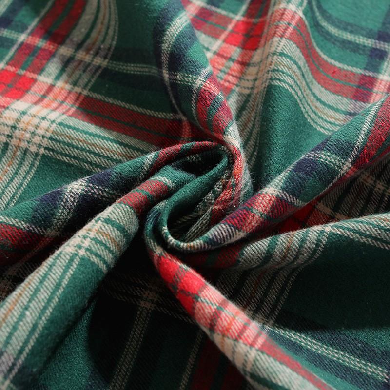 Rustic American Vintage Christmas Plaid Tablecloth Cotton Linen Blend Dining Table Cover Slip Resistant Decorative