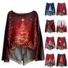 Women's Fashion Long Sleeve Christmas Snowman Snowflake Print Jacket Cardigan