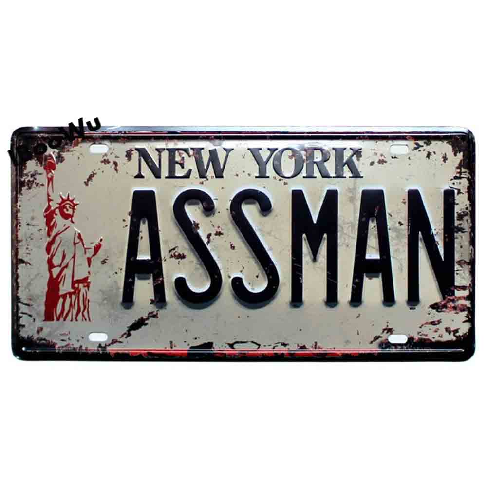 Worldwide Popular City License Plate Poster Vintage Wall Decor North America Metal Tin Sign Plaques Poster 15x30cm