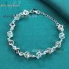 West Lake Beauty Silver Hollow Grid Bracelet