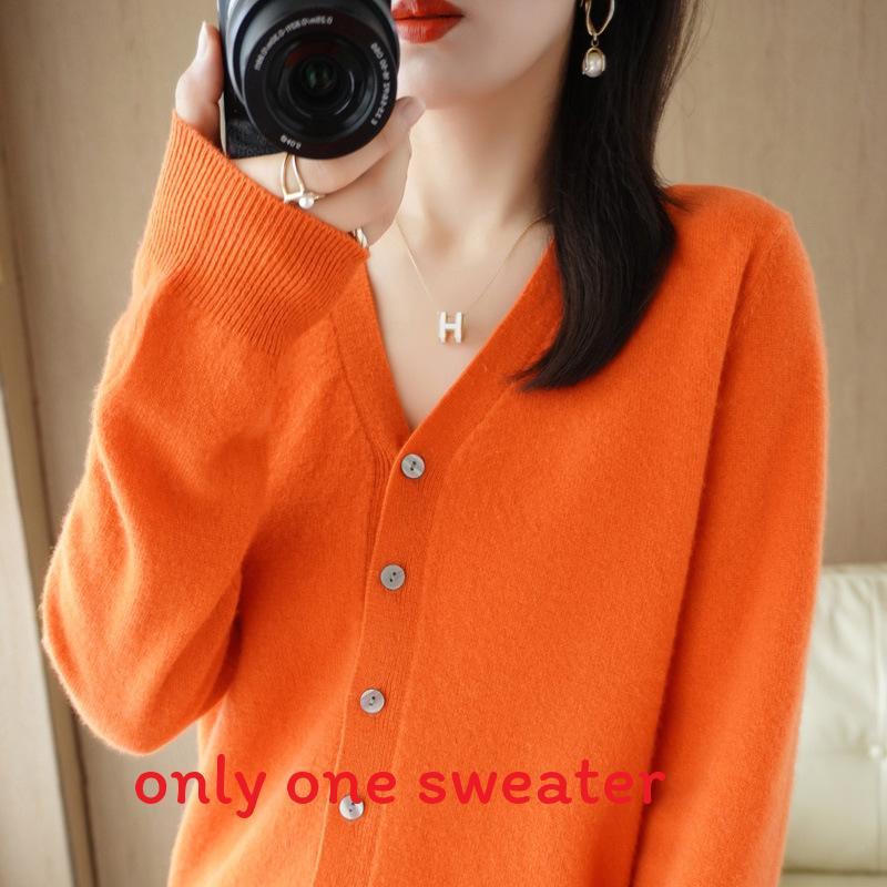 Knit Cardigan For Women With Vneck Long Sleeves Soft Polyester Blend For Casual Wear