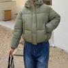 Winter new high-end fashion retro small hooded stand-up collar short thickened warm cotton jacket