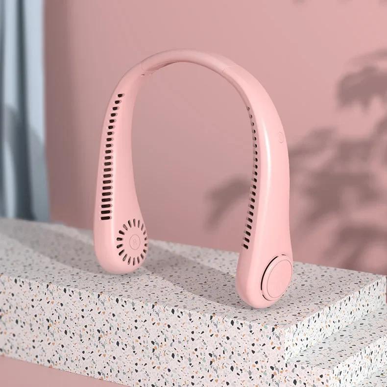 Новый небольшой подвесной вентилятор без листа для шеи, USB-зарядка, уличный портативный портативный спортивный подвесной вентилятор для шеи, незаменимый для ленивых людей