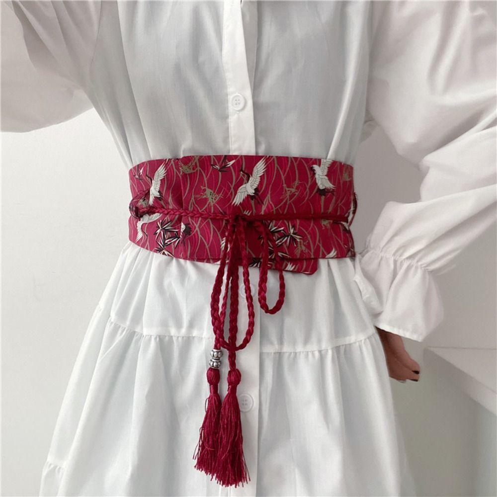 Embroidered Cloth Wide Belt Chinese Style Hanfu Cummerbunds Simple Girl