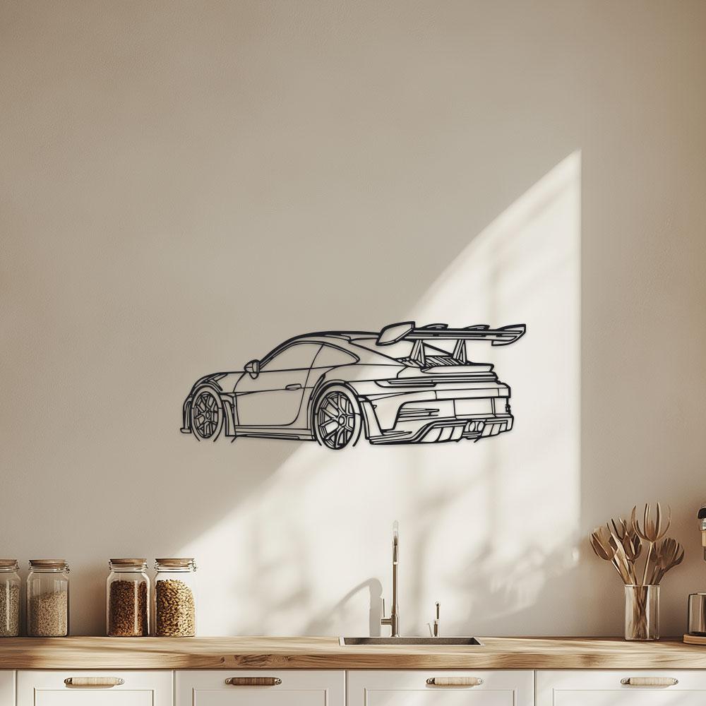Car Metal Wall Art - Black Metal Carving, Sleek Design with Spoiler & Exhaust Pipes Easy To Hang Home Office Decor Wall Stickers
