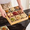 Обеденная тарелка из бамбука и дерева, поднос для тушеного мяса с девятью решетками, разделительная тарелка для ресторана с миской, набор креативной посуды, специальная тарелка для тушеного мяса с овощами