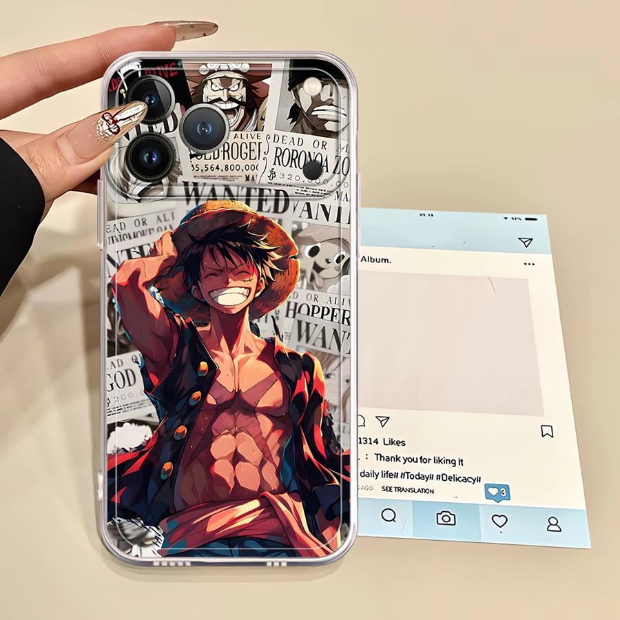 Мягкий чехол для телефона для iPhone 17 Pro Max 12 Mini Air 16 13 Pro 14 Plus 15 XS Max 11 XR 7 8 One Piece Luffy