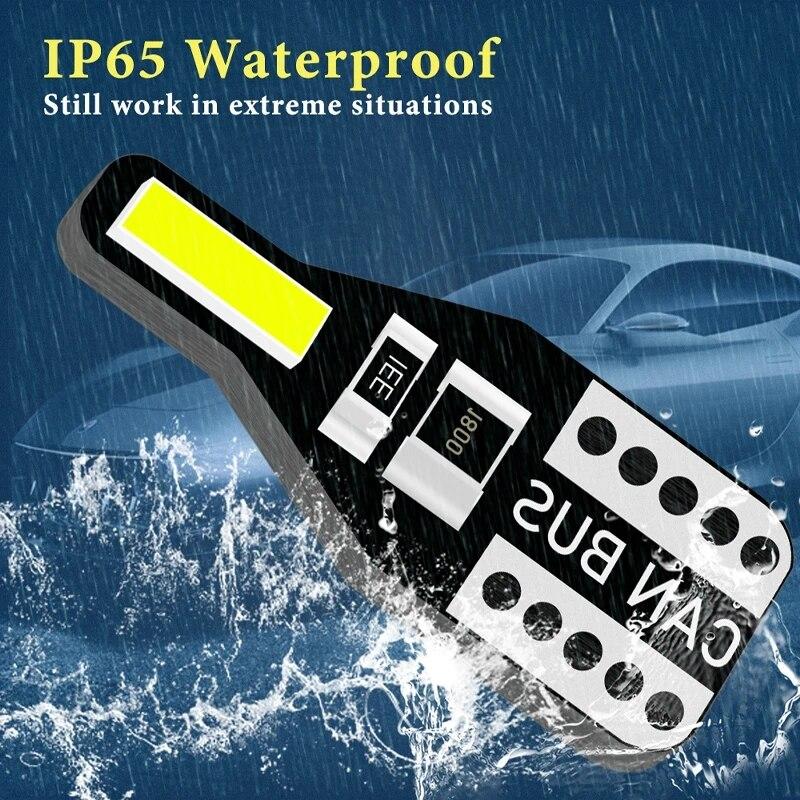 10 шт. T10 W5W LED Canbus Лампа 194 168 7020 Cob 2SMD Автомобильные Салонные Огни Лампа для Чтения Клиновая Лампа Белый Без Ошибок