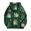 Женская повседневная рождественская печатная толстовка на осень и зиму с длинными рукавами и карманом на молнии с капюшоном