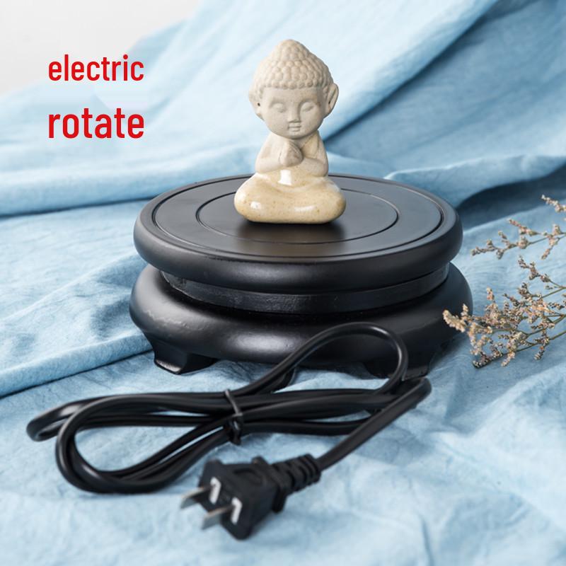 Automatic Rotating Wooden Base for Carved Treasures and Ornaments
