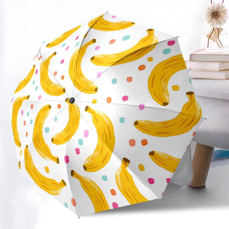 1pc Bananas Automatic Opening/Closing Folding Umbrella with 8 Ribs, Portable Sunshade Umbrella Birthday and Holidays gifts yy250105101
