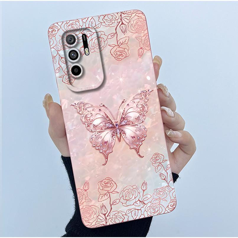 Funda For Oppo A94 5G CPH2211 Case Capa Simplicity Flower Soft Matte Silicone Bumper For Oppo Reno 5Z Reno5 Z 5 Z 5G Back Cover