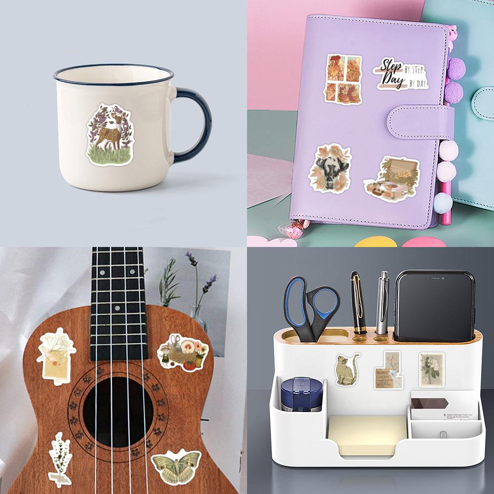 100 Cartoon Retro Style Pattern Stickers Personalized Decorative Suitcase Notebook Personalized Waterproof Stickers