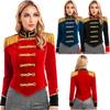 Womens Circus Ringmaster Costume Stand Collar Fringed Shoulder Velvet Jacket Halloween Cosplay Performance Outfit