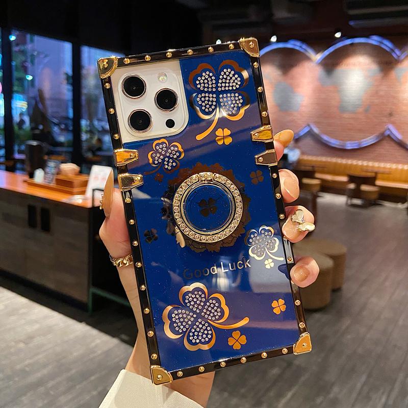 Креативный квадратный ремешок с ромбовидными перьями и листьями для IPhone 15 14 13 12 11 Pro Max чехол для Redmi 9 9A 9C Note 10 9/Samsung S23 S22 Ultra S21 A22 A52 A12