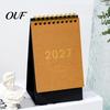 Academic Year Calendar 2027 Desk Calendar, Standing Flip Desktop Minimalist Gold Foil Cover Decorative Organizer Monthly Planner, Thick Paper for Note