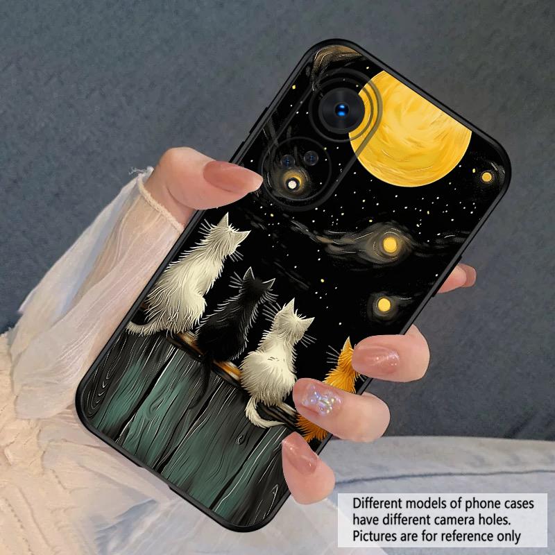 Фон Кошка Для Oppo A98 54s 17 A96 40 60 80 58 79 74 Reno 10 4Z 5G 5 Lite Find X 2 3 8 Pro 13 12 силиконовый мягкий чехол для телефона