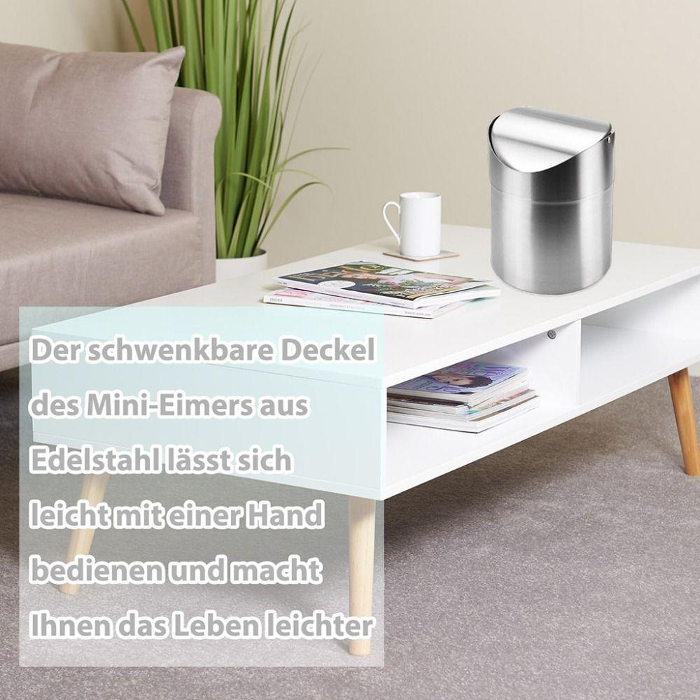 Мини-мусорное ведро из нержавеющей стали, откидное, пыленепроницаемое, креативный контейнер для хранения, сборник мусора, журнальный столик