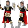 Halloween Medieval Roman Royal Knight Warrior With Cloak Cosplay Costume For Boy Girls Carnival European Soldier