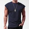 Men's Sleeveless T-shirt Summer Leisure Sports Loose Top Men Short Sleeve Bottom T Shirt for Men