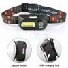 Fishing LED Headlamp Mini Portable Camping COB Light USB Rechargeable Head Flashlight Using 18650 Battery for Runing Fishing