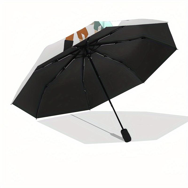 Pippi Longstocking Automatic Opening and Closing Umbrella, Compact Travel Umbrella, Lightweight and Portable, Suitable for Beach Commuting B