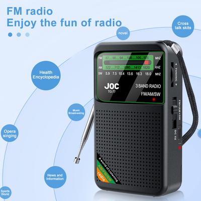 Новое карманное радио FM AM SW с встроенным динамиком, стрелочным индикатором, тип C, перезаряжаемое, с HD-дисплеем, для пожилых