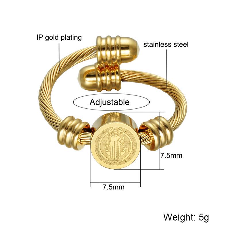 Регулируемый браслет-проволока из нержавеющей стали с 18-каратным золотым покрытием