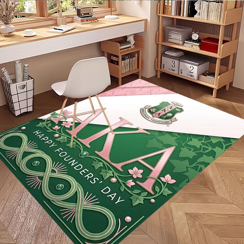 Alpha Kappa Alpha Print Rug, Washable Floor Carpet, For Entryway Dorm Laundry Room Office Study, Home Decor Birthday Christmas Gift