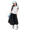 Girls' Summer 2025 Fashion Set: Stylish Short-Sleeve Top with Trendy Seven-Point Tulip Skirt