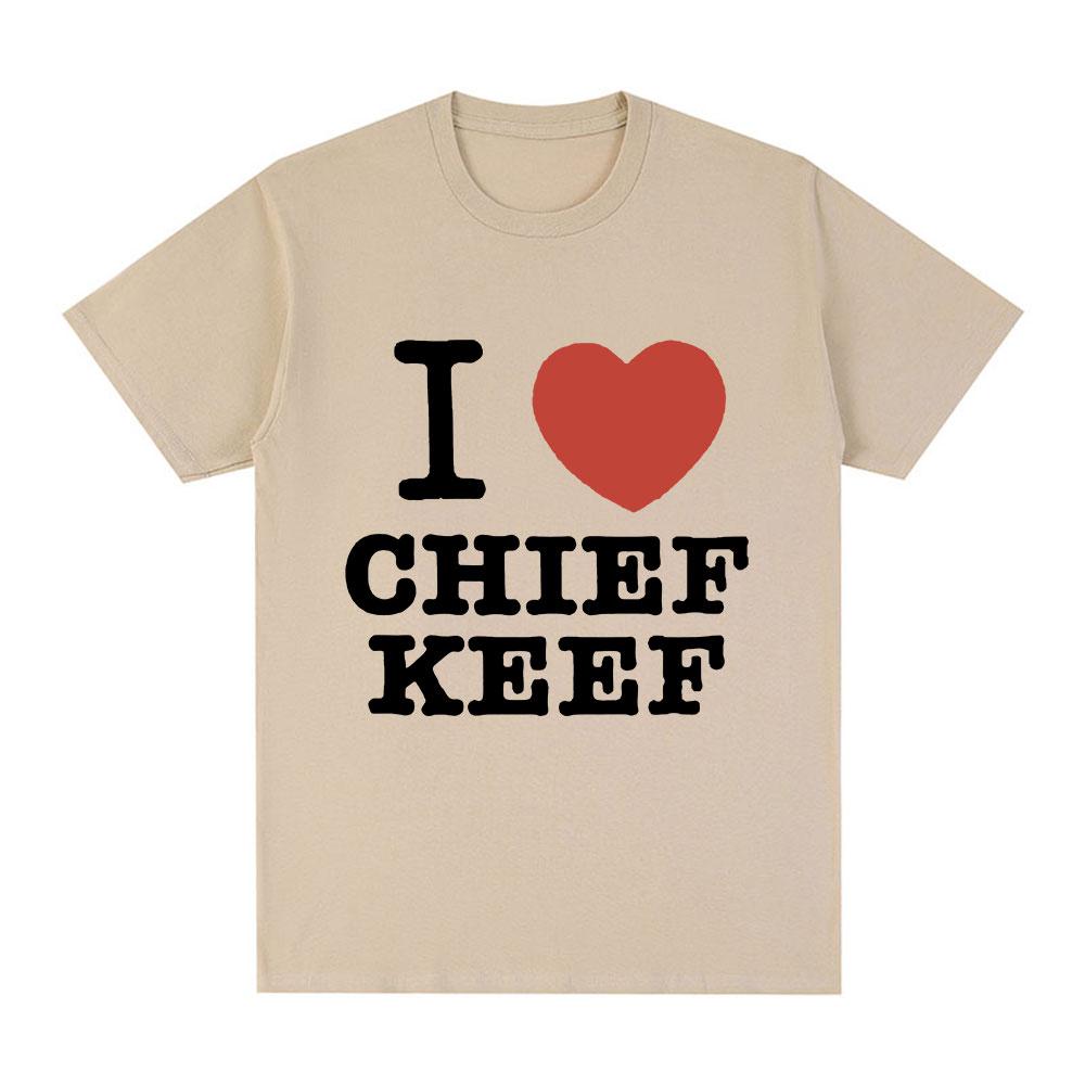 Футболка I Love Chief Keef, мужская модная повседневная футболка с коротким рукавом, винтажные готические хлопковые футболки большого размера в стиле хип-хоп, уличная одежда