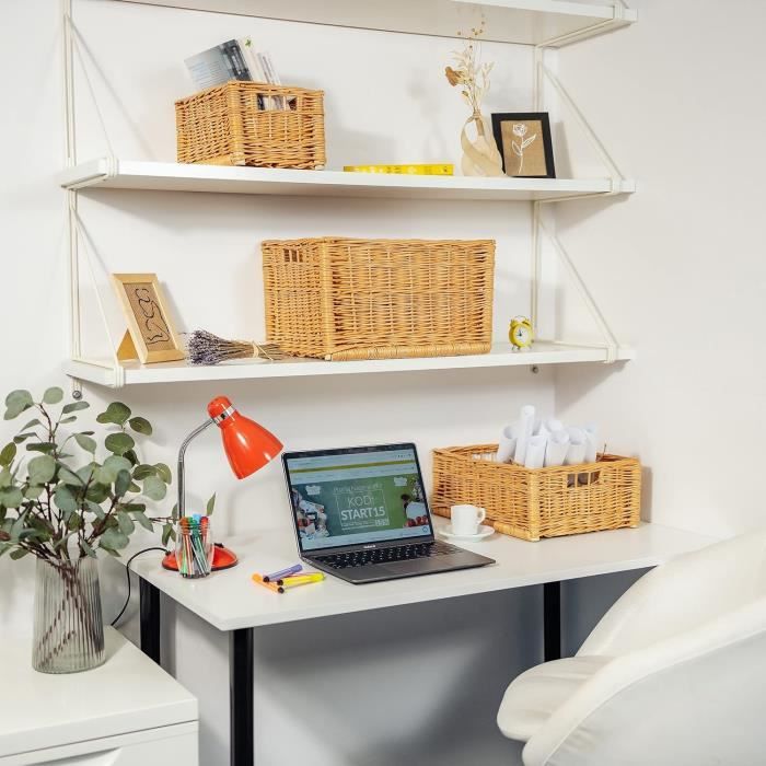 Panier de Rangement en Osier - CREATIVE HOME - 30 x 20 x 16 cm - Marron - Tissé à la main