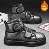 2025 зима новые повседневные высокие кеды студенческие пуховые тканевые бордшузы корейская версия пуховые рабочие ботинки спортивная спецобувь мужская