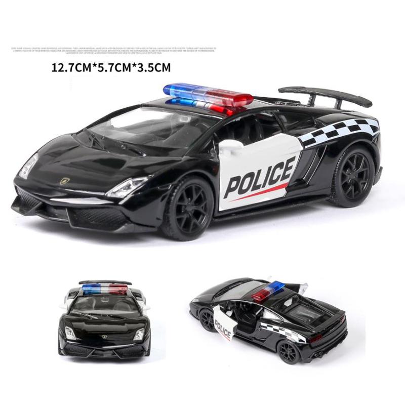 1/36 Lamborghini LP570-4 Gallardo Police Scale Wheel Super Sport Car Германия Bull Logo Металлическая модель литая модель Pull F334