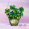 St. Patrick's Day Shamrock Hanging Decoration Living Room Wall Window Hanging Stained Glass