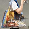 Bag Foldable Shopping Bag Reusable Grocery Storage Bag Nylon Portable Shoulder Handbag Travel Tote Bag
