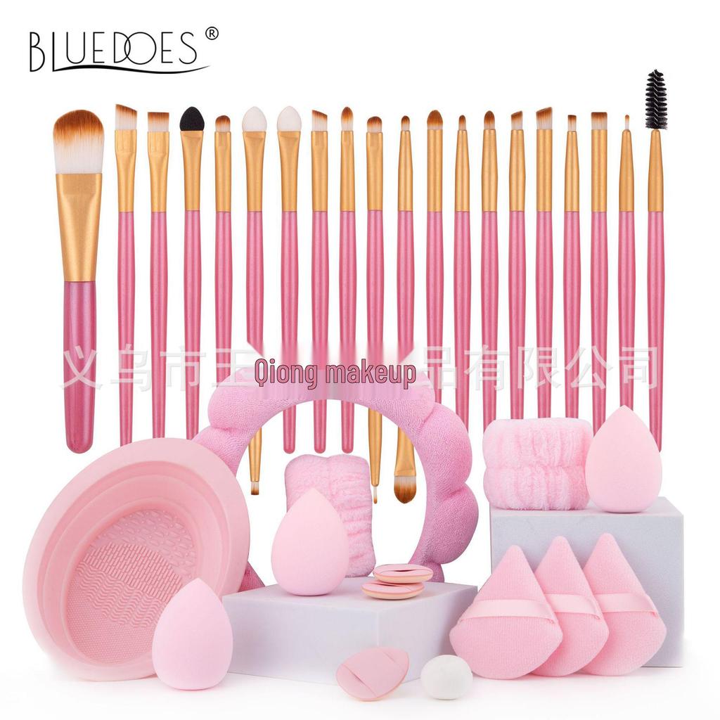 33-Piece Soft Makeup Brush & Beauty Sponge Set - Includes Eyeshadow & Foundation Brushes