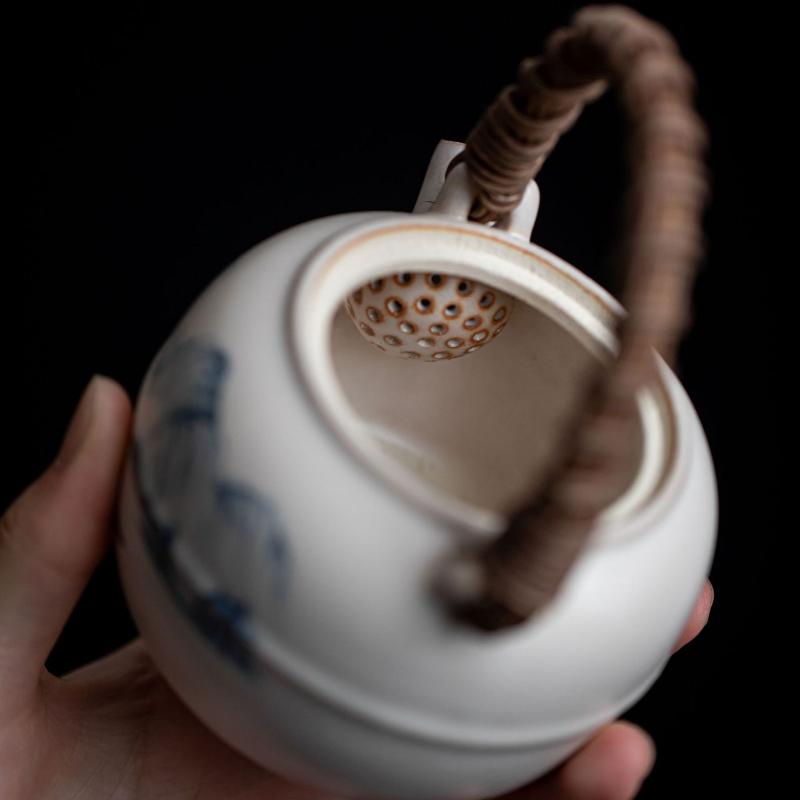 Набор для заваривания чая в духовке, свеча, спиртовка, грелка для чая, винтажный грубый керамический ротанговый чайник