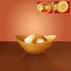 Pure Copper Gold Ingot Solid Desktop Ornaments Simulation Treasure Bowl Ornament  Living Room