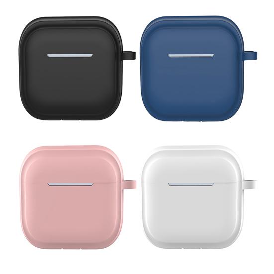Защитный чехол для Airpods 4 (2024) Мягкий силиконовый чехол для наушников с зажимом для переноски, пылезащитный, с защитой от падения, легко заряжаемый, портативный, пылезащитный