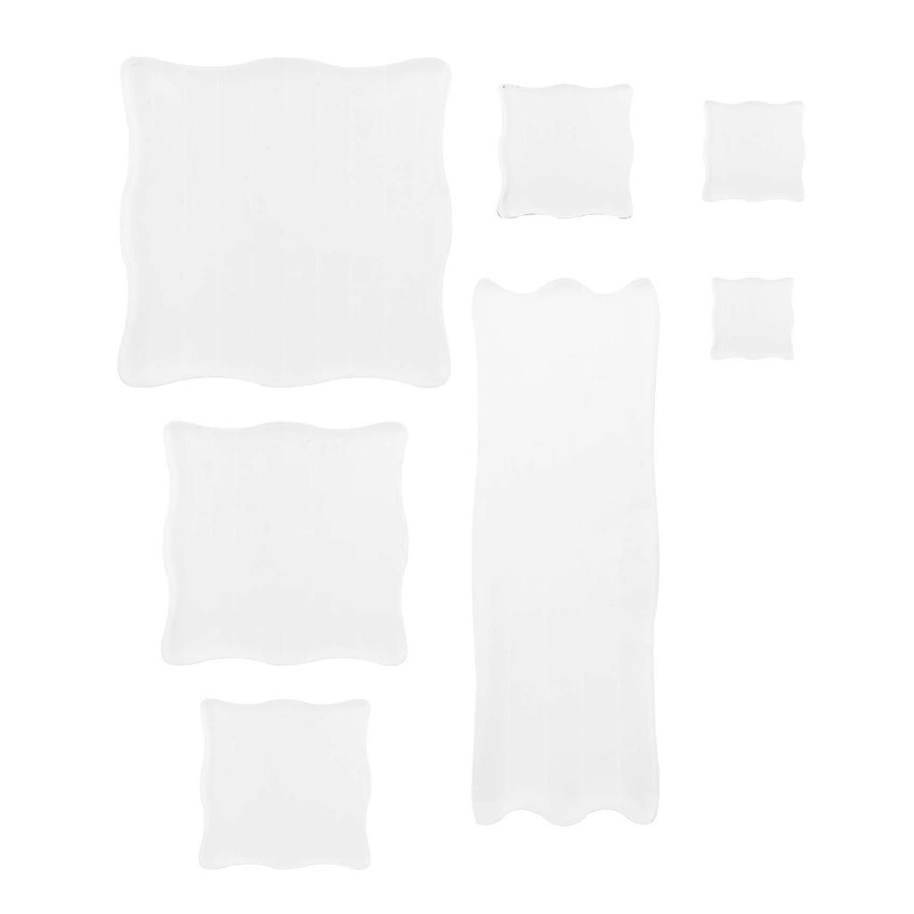 7 Pieces Clear Stamp Blocks, Acrylic Stamping Blocks Tools Set with Grid for Scrapbooking Crafts, C